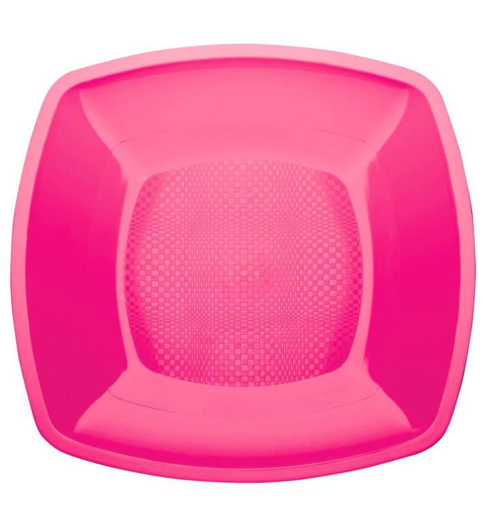 Talerz Plastikowe Płaski Fuchsia Square PP 230mm (300 Sztuk)