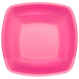 Talerz Plastikowe Głębokie Fuchsia Square PP 180mm (25 Sztuk)