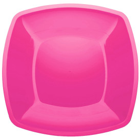 Talerz Plastikowe Płaski Fuchsia Square PS 300mm (12 Sztuk)