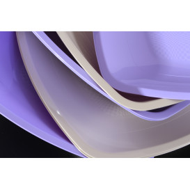 Talerz Plastikowe Płaski Liliowa Square PS 300mm (12 Sztuk)