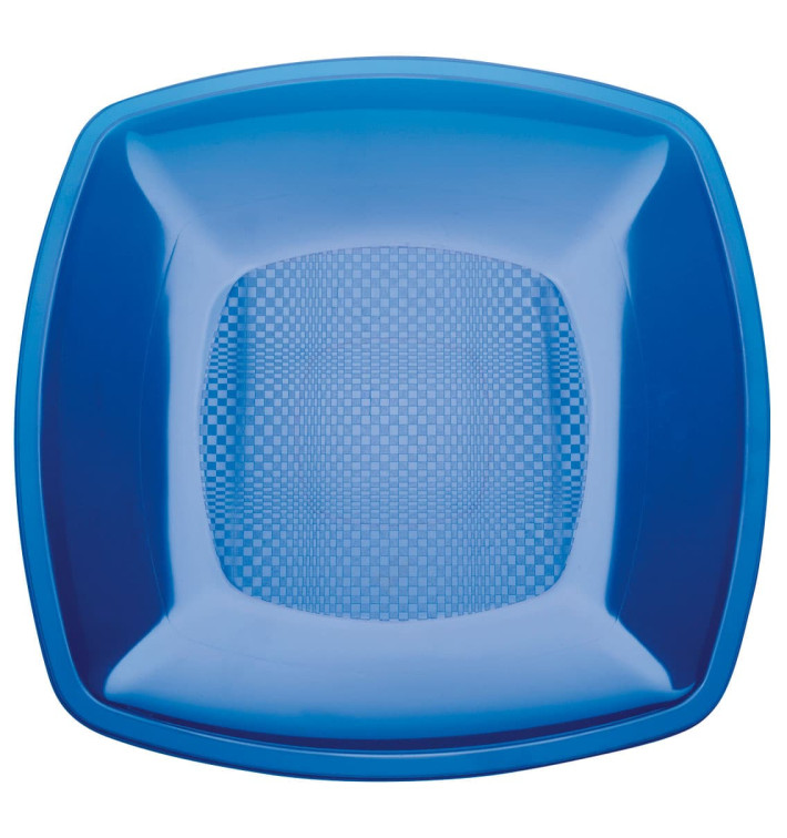 Talerz Plastikowe Płaski Niebieski Przezroczyste Square PS 230mm (25 Sztuk) Talerz Plastikowe Płaski Niebieski Przezroczyste Square PS 230mm (25 Sztuk)