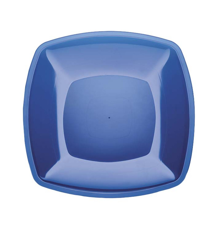 Talerz Plastikowe Płaski Niebieski Przezroczyste Square PS 300mm (12 Sztuk) Talerz Plastikowe Płaski Niebieski Przezroczyste Square PS 300mm (12 Sztuk)