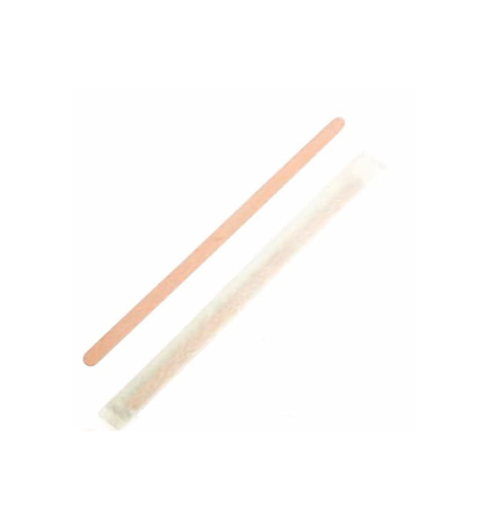 Mieszadełka na Kawy Drewniane w Papierku 114mm Mieszadełka na Kawy Drewniane w Papierku 114mm