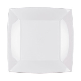 Talerz Plastikowe Płaski Białe Nice PP 230mm (25 Sztuk)