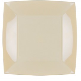 Plastic Plate Flat Cream "Nice" PP 29cm (144 Units)