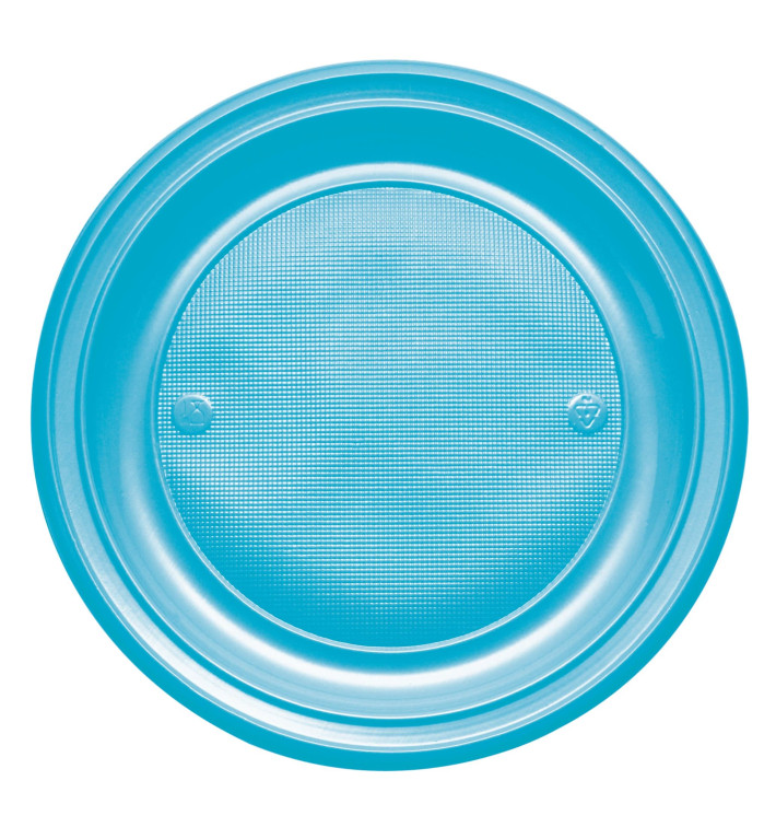 Talerz Plastikowe PS Płaski Turkusowe Ø220mm (30 Sztuk) Talerz Plastikowe PS Płaski Turkusowe Ø220mm (30 Sztuk)