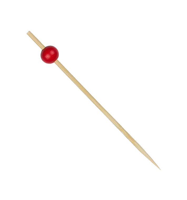 Szpikulce do Mięsa Bambusowe Dekoracje "Duża Piłka" Czerwerne 120mm (200 Sztuk) Szpikulce do Mięsa Bambusowe Dekoracje "Duża Piłka" Czerwerne 120mm (200 Sztuk)