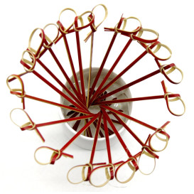 Szpikulce do Mięsa Bambusowe "Lasso" Czerwerne 90mm (200 Sztuk)