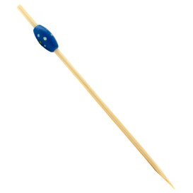 Szpikulce do Mięsa Bambusowe "Kropkowany" Niebieski 120mm (5000 Sztuk)