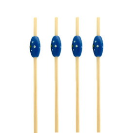 Szpikulce do Mięsa Bambusowe "Kropkowany" Niebieski 120mm (5000 Sztuk)