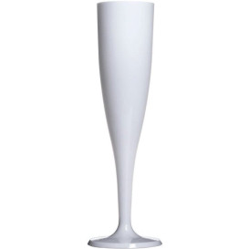 Kieliszki Plastikowe do Wina Musującego Białe 115ml 1P (6 Sztuk)