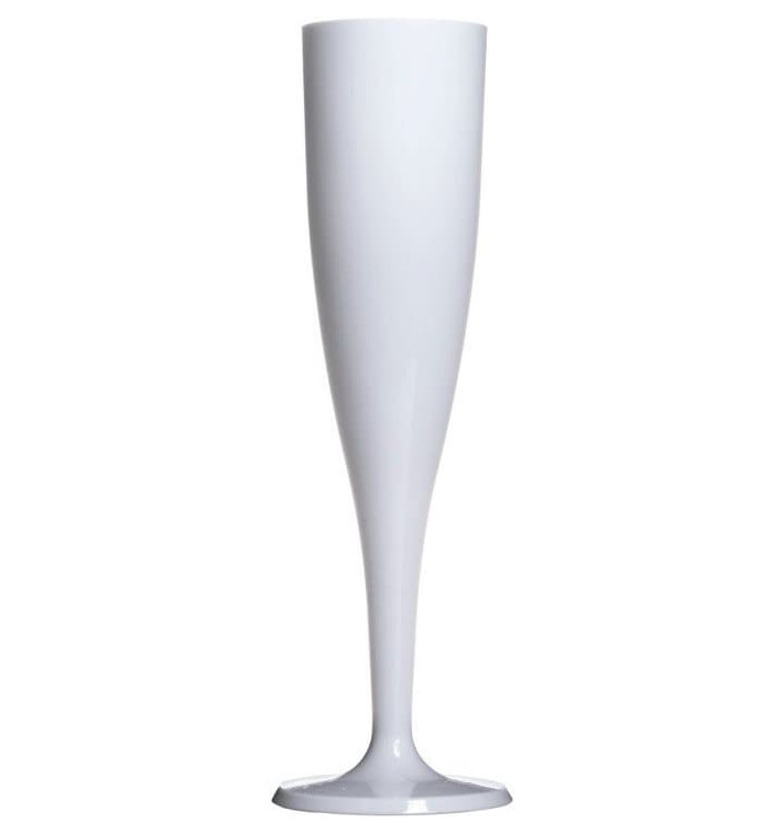 Kieliszki Plastikowe do Wina Musującego Białe 115ml 1P (6 Sztuk) Kieliszki Plastikowe do Wina Musującego Białe 115ml 1P (6 Sztuk)
