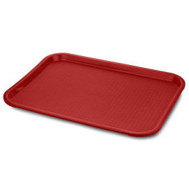 Tacki Plastikowe Fast Food Czerwerne 30,4x41,4cm (1 Sztuk)