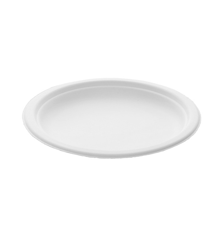 Talerz Trzciny Cukrowej Białe Ø180mm (50 Sztuk) Talerz Trzciny Cukrowej Białe Ø180mm (50 Sztuk)