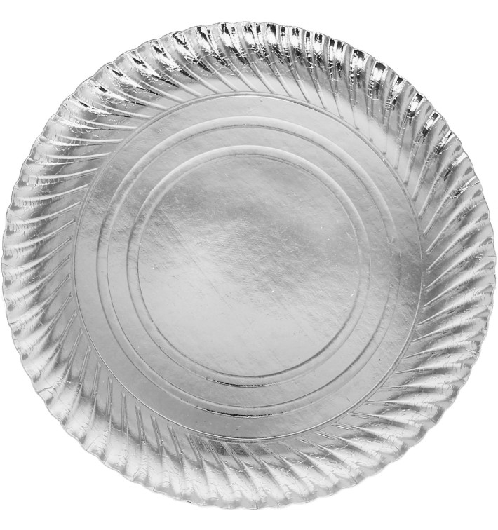 Talerz Papierowe Okrągłe Srebrne 300 mm (100 Sztuk) Talerz Papierowe Okrągłe Srebrne 300 mm (100 Sztuk)