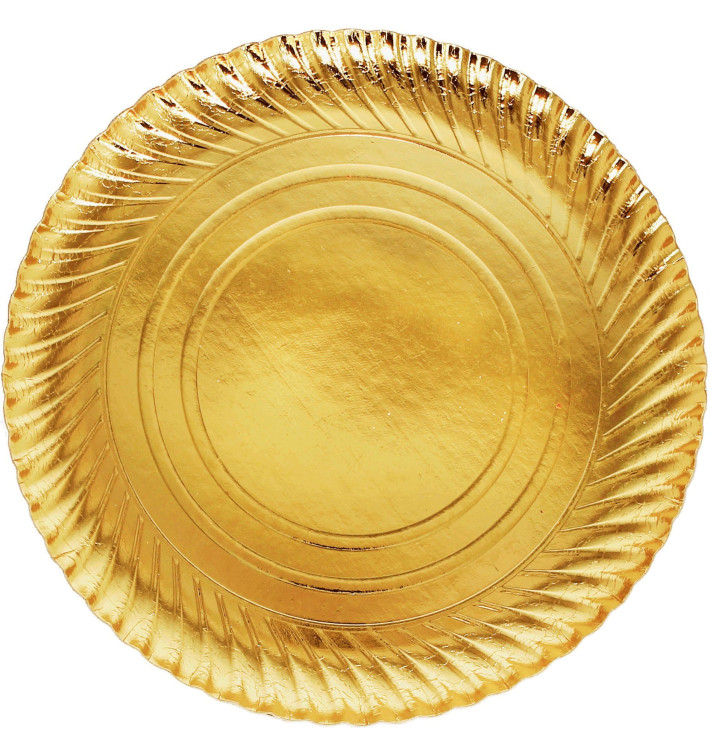 Talerz Papierowe Okrągłe Złote 300 mm (400 Sztuk) Talerz Papierowe Okrągłe Złote 300 mm (400 Sztuk)