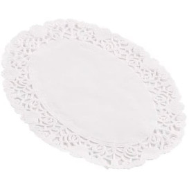 Serwetki Papierowe Ozdobne Oval Białe "Litos" 22x32cm (250 Sztuk)