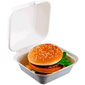 Pudełka na Burgeri Trzciny Cukrowej Białe 152x152x84mm (600 Sztuk)
