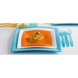 Talerz Plastikowe Płaski Orange Nice PP 180mm (25 Sztuk)