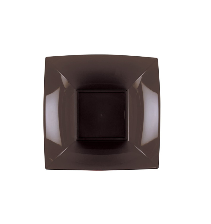 Talerz Plastikowe Głębokie Brązowe Nice PP 180mm (25 Sztuk)