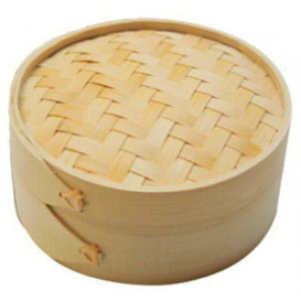 Bamboo Steamer with Lid Ø8x6cm (200 Units)