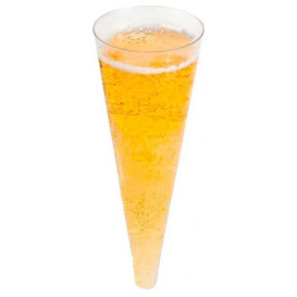 Kieliszki Plastikowe "Rożek" Przezroczyste 100ml Ø5x14cm (24 Sztuk)