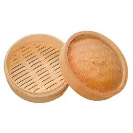 Bamboo Steamer with Lid Ø8x6cm (200 Units)