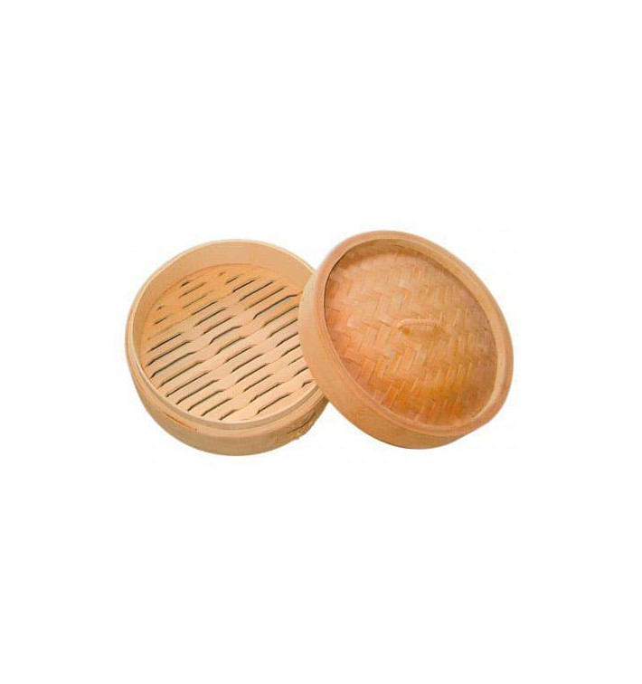 Bamboo Steamer with Lid Ø8x6cm (200 Units)