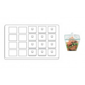 Plastic Tray PS + 20 Bowl Kit with Lid Round Shape Clear (12 Units)