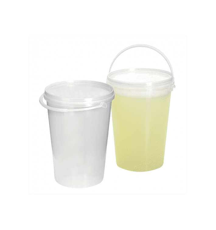 Wiadra Przezroczyste z Uchwytami i Pokrywka do 1000 ml (10 Sztuk) Wiadra Przezroczyste z Uchwytami i Pokrywka do 1000 ml (10 Sztuk)