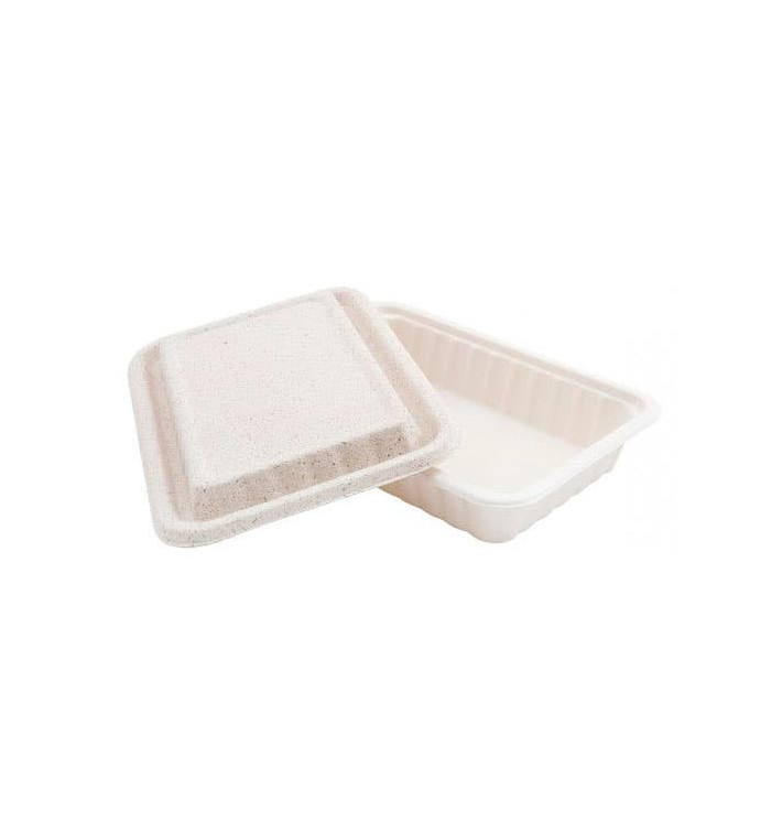 Pojemniki Trzciny Cukrowej Białe z Pokrywką 225x150x40mm (500 Sztuk) Pojemniki Trzciny Cukrowej Białe z Pokrywką 225x150x40mm (500 Sztuk)