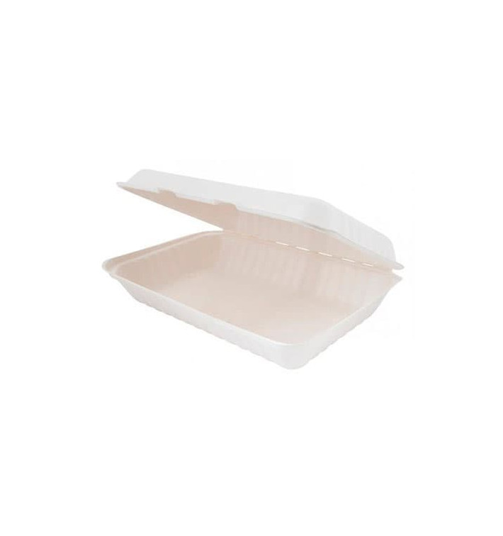 Pojemniki Trzciny Cukrowej Białe 335x230x75mm (50 Sztuk) Pojemniki Trzciny Cukrowej Białe 335x230x75mm (50 Sztuk)