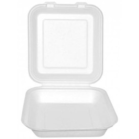 Opakowania MenuBox Trzciny Cukrowej Białe 20x20x7,5cm (200 Sztuk)