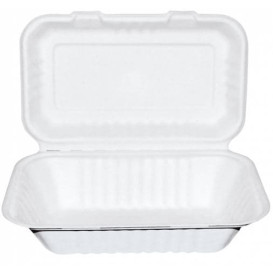 Opakowania MenuBox Trzciny Cukrowej Białe 225x165x64mm (50 Sztuk)