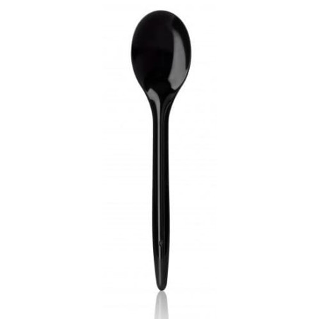 Łyżeczki Plastikowe Luxuri Czarni 123 mm (100 Sztuk)
