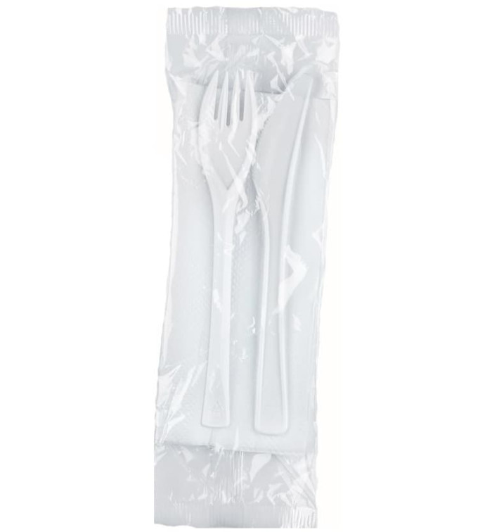 Zestaw Sztućców Plastikowe Next Widelczyki, Nóż i Serwetki (500 Sztuk) Zestaw Sztućców Plastikowe Next Widelczyki, Nóż i Serwetki (500 Sztuk)