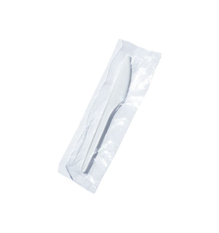 Nóż Plastikowi PS Białe 170 mm Zawinięti w Folii (1000 Sztuk) Nóż Plastikowi PS Białe 170 mm Zawinięti w Folii (1000 Sztuk)