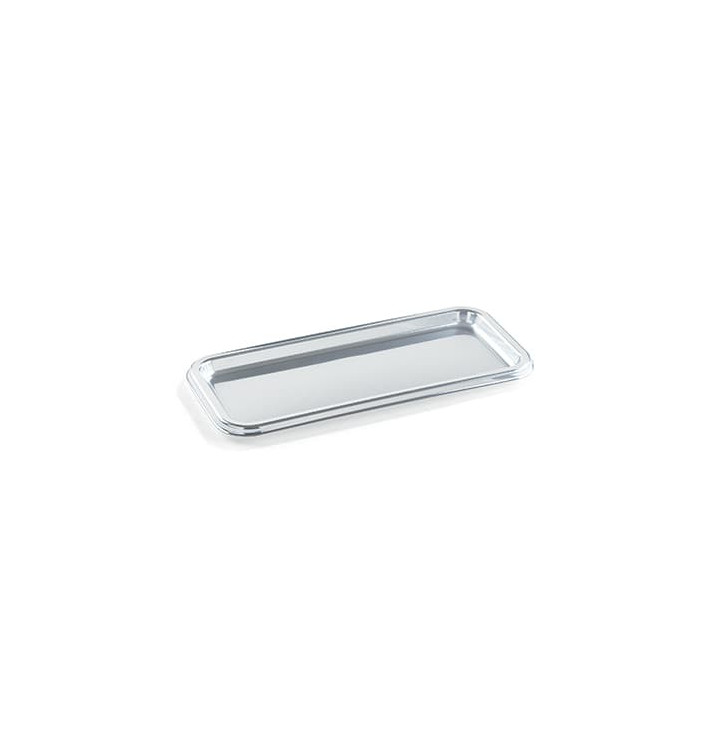 Tacki Plastikowe Prostokątny Srebro 35X16 cm (50 Sztuk) Tacki Plastikowe Prostokątny Srebro 35X16 cm (50 Sztuk)