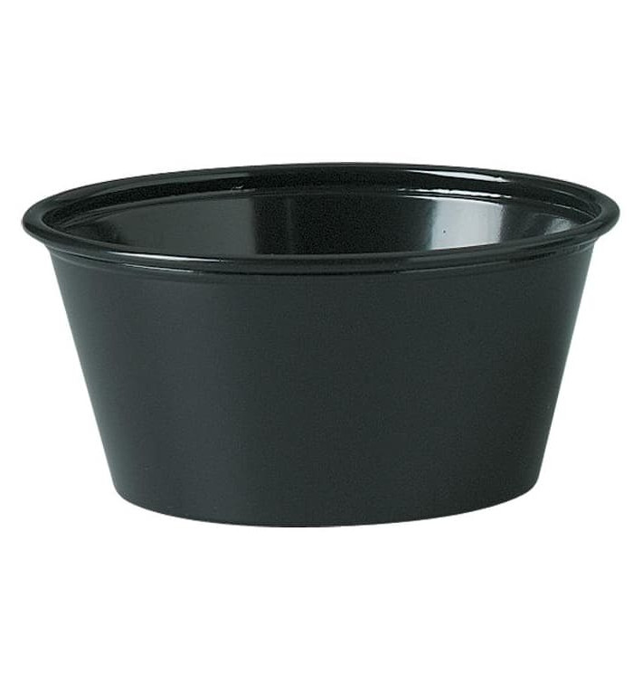 Miski na Sos PS Czarni 100ml Ø7,3cm (250 Sztuk) Miski na Sos PS Czarni 100ml Ø7,3cm (250 Sztuk)