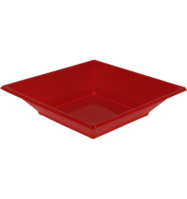 Talerz Plastikowe Głębokie Kwadratowi Czerwerne 170mm (5 Sztuk) Talerz Plastikowe Głębokie Kwadratowi Czerwerne 170mm (5 Sztuk)