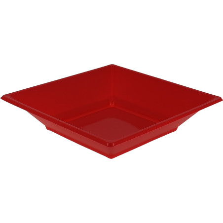 Talerz Plastikowe Głębokie Kwadratowi Czerwerne 170mm (750 Sztuk)