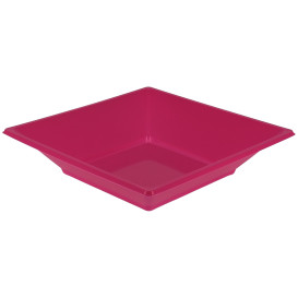 Talerz Plastikowe Głębokie Kwadratowi Fuchsia 170mm (5 Sztuk)