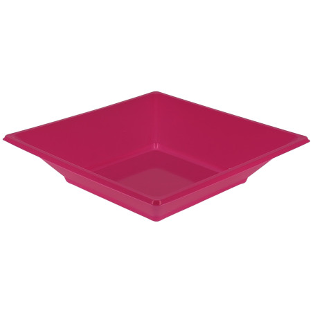Talerz Plastikowe Głębokie Kwadratowi Fuchsia 17cm (25 Sztuk)