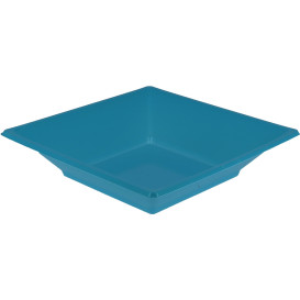 Talerz Plastikowe Głębokie Kwadratowi Turkusowe 170mm (5 Sztuk)