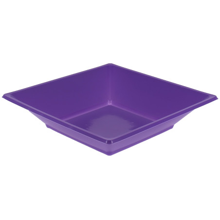 Talerz Plastikowe Głębokie Kwadratowi Liliowa 17cm (750 Sztuk)