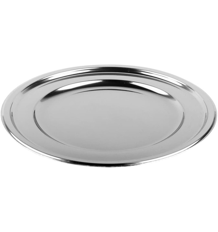 Talerz Plastikowe PET Okrągłe Srebro Ø23cm (6 Sztuk) Talerz Plastikowe PET Okrągłe Srebro Ø23cm (6 Sztuk)