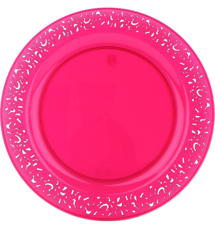 Talerz Plastikowe Okrągłe "Koronka" Malina 19cm (88 Sztuk) Talerz Plastikowe Okrągłe "Koronka" Malina 19cm (88 Sztuk)