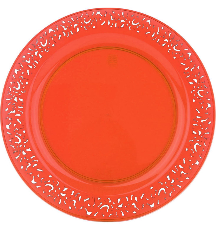 Talerz Plastikowe Okrągłe "Koronka" Orange 19cm (4 Sztuk) Talerz Plastikowe Okrągłe "Koronka" Orange 19cm (4 Sztuk)