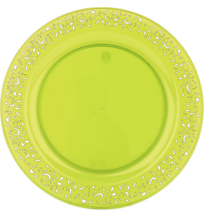 Talerz Plastikowe Okrągłe "Koronka" Zielone 19cm (4 Sztuk) Talerz Plastikowe Okrągłe "Koronka" Zielone 19cm (4 Sztuk)