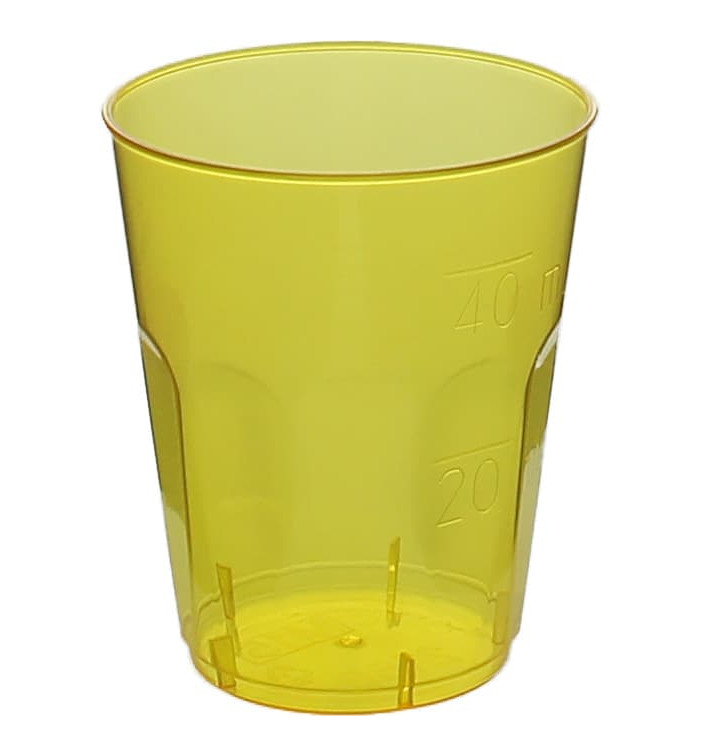 Kubki Plastikowe "Diament" PS Szkło Żółty 50ml (20 Sztuk) Kubki Plastikowe "Diament" PS Szkło Żółty 50ml (20 Sztuk)